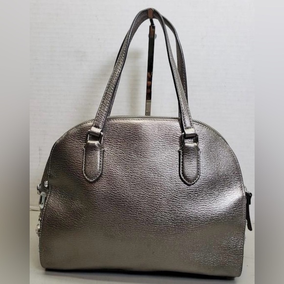 Kate Spade New York Riley gunmetal silver leather satchel laurel way rhinestones - Picture 3 of 8